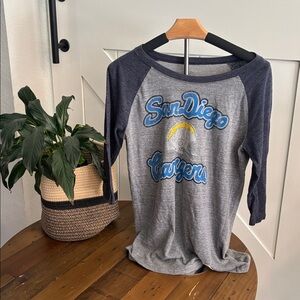 San Diego Chargers Shirt - Blue and Grey. Adult small